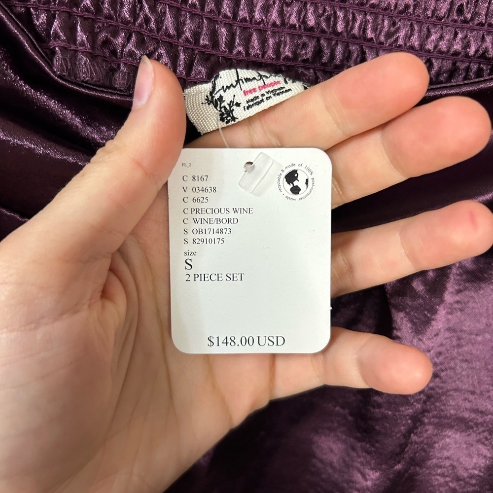 Free People Chasing Love Ruffle Satin Pyjamas - Picture 14 of 15